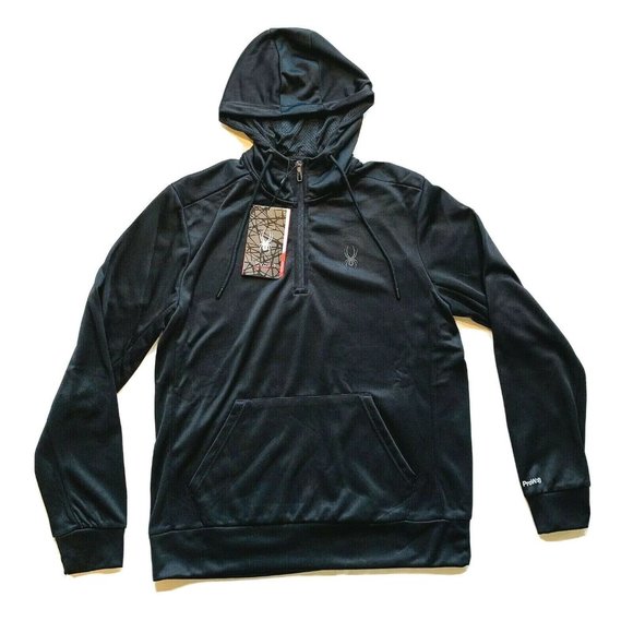 NWT Spyder Active Hoodie Sweatshirt Pullover Mens Medium ProWEB Zip Fleece Lined - Picture 1 of 12